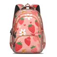 thumbnail image 2 of Pink Strawberry Plants Fruit Backpack for School,Cute School Bag,Schoolbag with Adjustable Shoulder Straps & Padded Back,16.9 Inch, 2 of 5