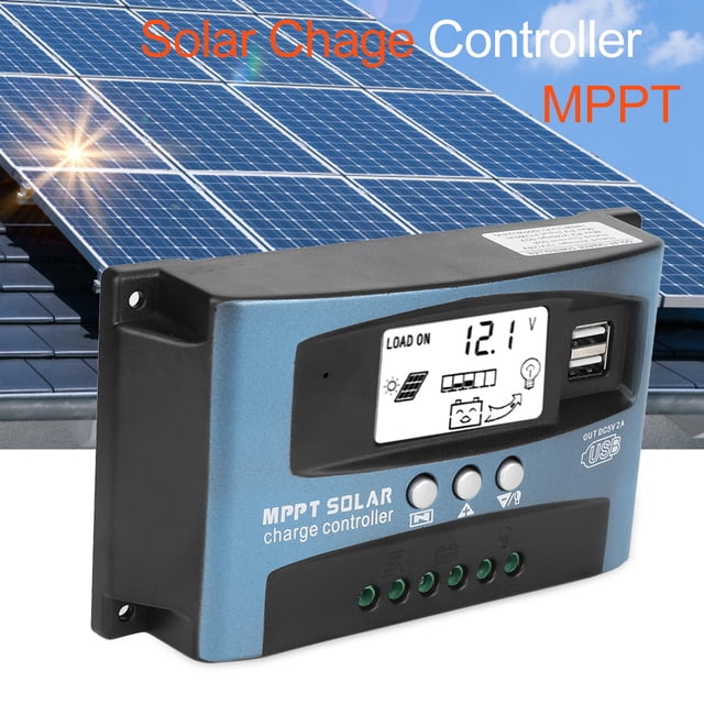 Controlador solar, controlador de carga solar MPPT con chip maestro de grado industrial y pantalla LCD grande, regulador de carga solar gestión de carga de tres etapas (100 A) Unbranded QC26530-04