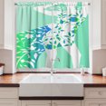 thumbnail image 2 of Ambesonne Floral Kitchen Curtains, Girl Flower Petal Leaves, 55"x39", Turquoise Teal White, 2 of 3