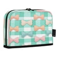 thumbnail image 2 of Standing Pencil Case with Base Large Capacity Stationery Pouch Pen Bag with Zipper for Women Men Pastel Green and Peach Bows, 2 of 7