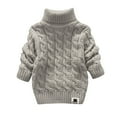 thumbnail image 4 of Hxshgdsn Childrens Turtleneck Cable Knit Sweaters Ribbed Long Sleeve Pullover Thick Warm Winter Tops Gray 7 Years, 4 of 6