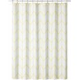 thumbnail image 1 of Polyester Fabric Modern Geometric Herringbone Print Shower Curtain with Reinforced Buttonholes for Master and Guest Bathroom - Machine Washable & Water Resistant - 72" x 72" - Yellow/White, 1 of 5