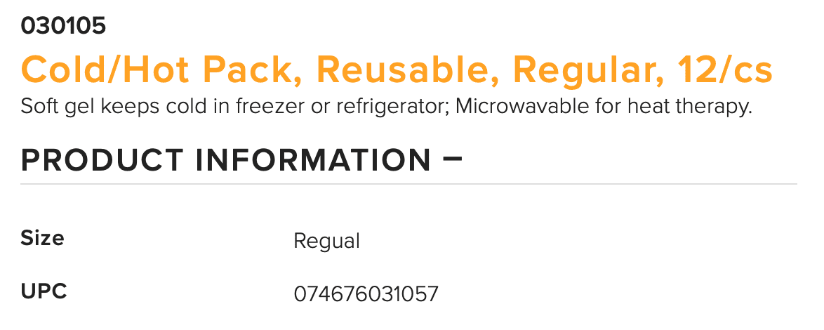 Mueller Reusable Cold / Hot Pack, Regular 6" x 9" (12/CS)