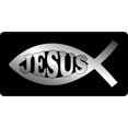 thumbnail image 1 of Jesus Fish Chrome On Black Photo License Plate, 1 of 1