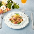 thumbnail image 3 of SETUP Case of 300 White Silver-Rimmed Plastic Plates - Premium Heavy-Duty Disposable Combo for Weddings and Parties - 150 10.25" Dinner and 150 7.5" Salad Plates, 3 of 12