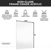 100 Sheets Frame-Grade Acrylic Replacement for 8.5x11 Picture Frame, Replacement Acrylic for 8.5x11