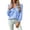 Light Blue, variant on Dolkfu Button Tops for Women Trendy Mock Neck French Chic Long Sleeve Blue Blouses & Tops Plaid Retro Vintage Patchwork Light Blue,Xxl