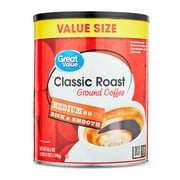 Great Value Classic Roast Ground Naturally Caffeinated Coffee, 40.3 oz Cannister