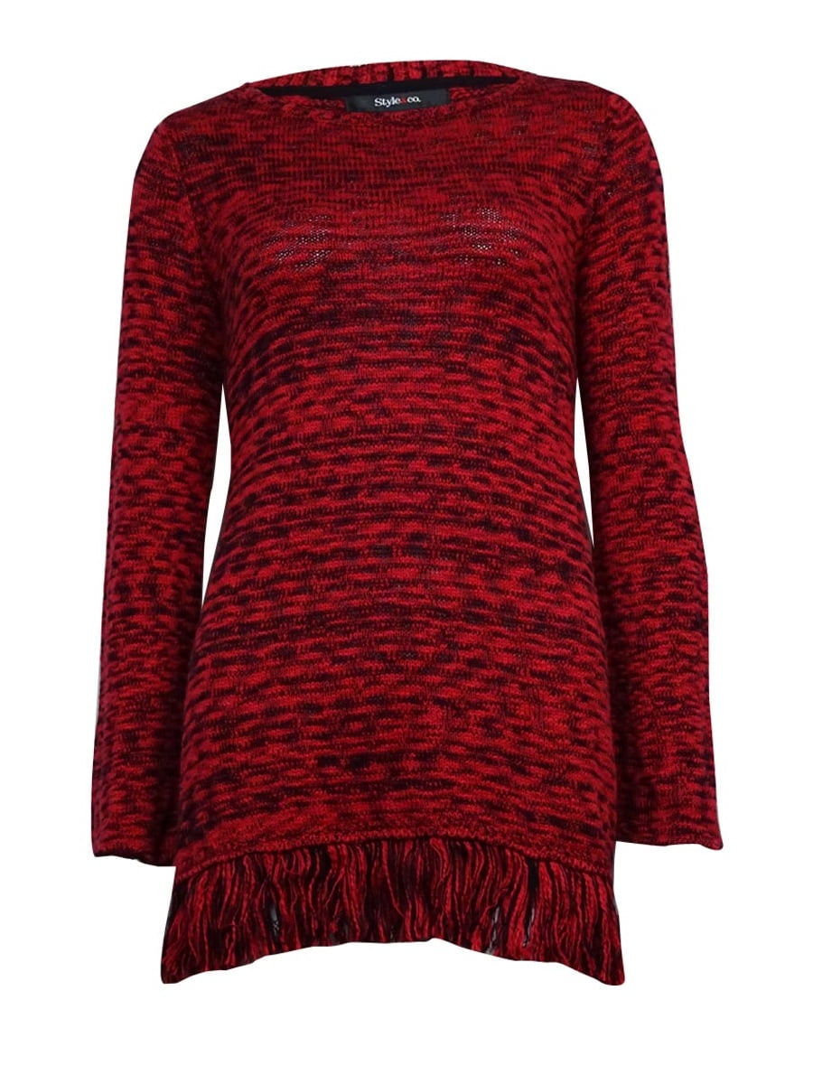 red fringe sweater