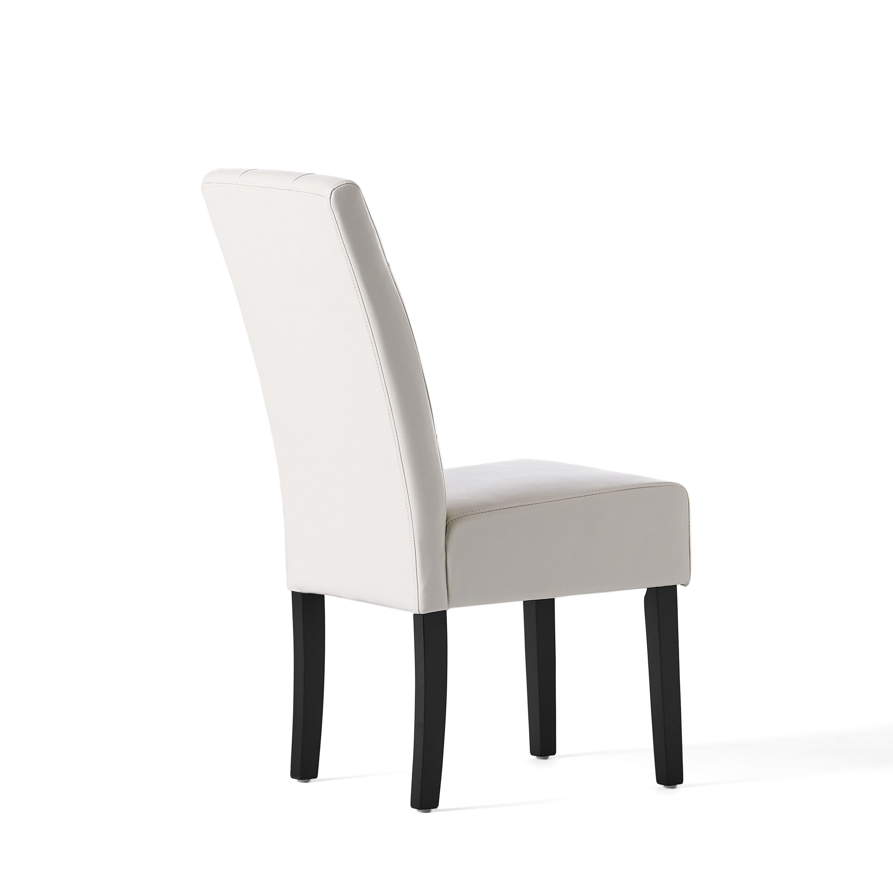 Noble House Wilson Contemporary Bonded Leather Dining Chair, Set of 2, Ivory