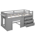 thumbnail image 4 of Cfowner Wooden Loft Bed with Cabinet and Shelf, Twin Size, Gray, 4 of 6