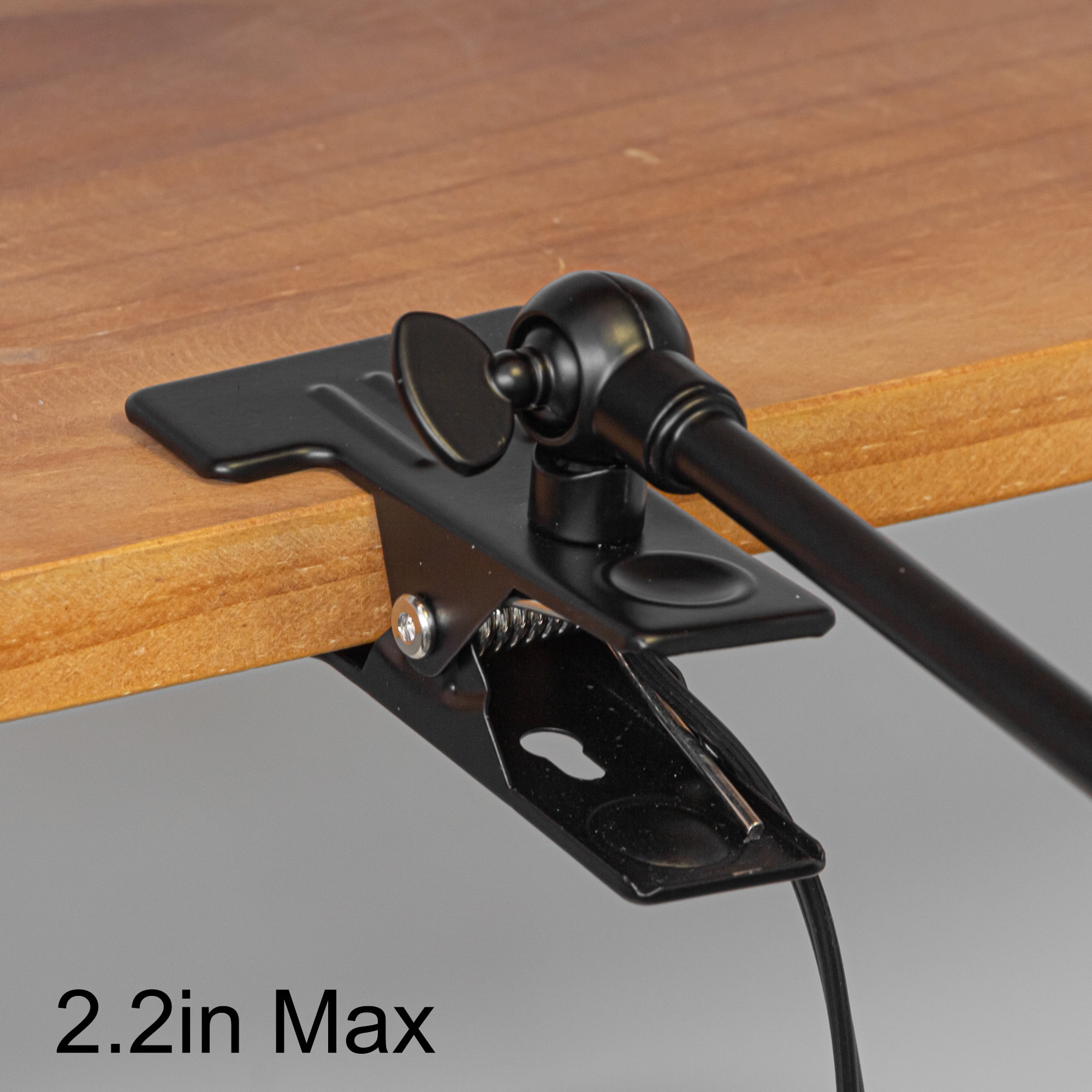 Kiven Plug-in Modern Clip-on Desk Lamp, 1-Light Nightstand Lamp with Flexible Arm, 8.2FT Plug in Cord, Decorative Clamp Lamp for Office Home Bookshelf Bedside Black Finish
