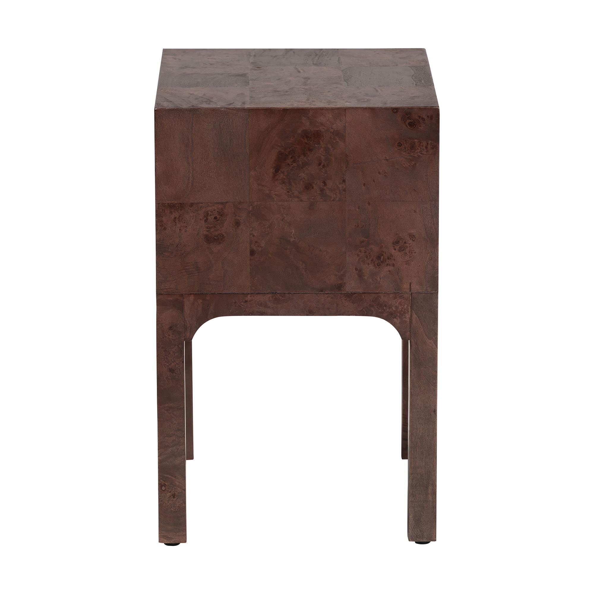 bali & pari Kayla Modern Nightstand, 2-Drawer, Dark Walnut