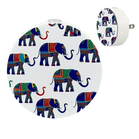 

YZUOUZY Night Lights Plug into Wall Small Lamp Bedroom Lamps Set of 2 Elephant Pattern Abstract Elephant
