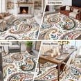 thumbnail image 5 of Paisley Flower Area Rugs 8'x10', Washable Small Throw Rugs for Living Room Patio, Spring Watercolor Floral Leaf Plant Indoor Outdoor Rug Non-Slip Low Pile Carpet Runner Reversible Floor Mats, 5 of 8