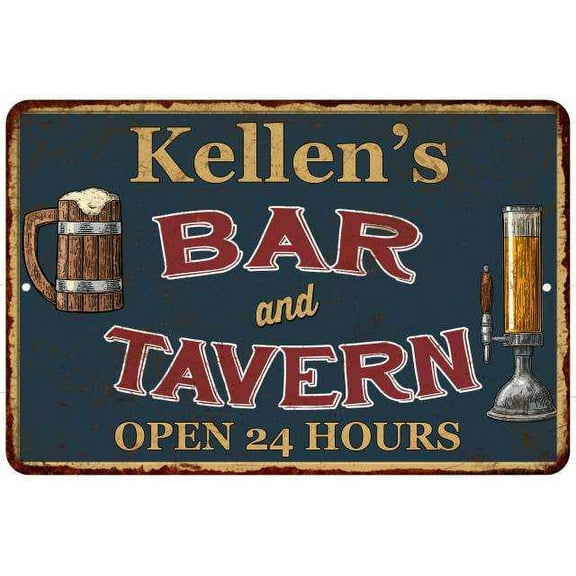 Kellen's Green Bar & Tavern Rustic Sign 8 x 12 High Gloss Metal 208120047602