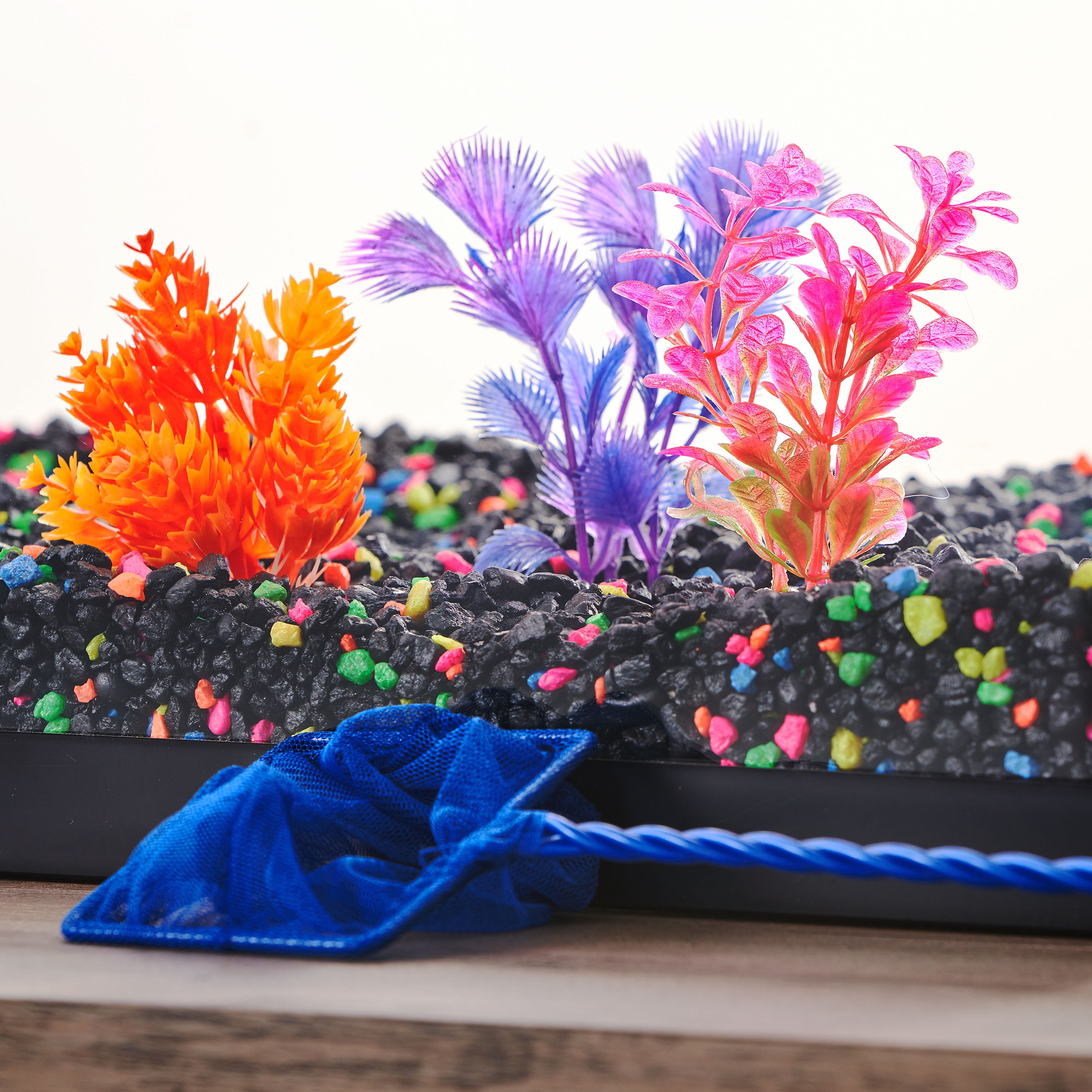 (2 pack) Aqua Culture Foregrounder Plastic Aquarium Plants - Multicolored - 3 Count Per Pack