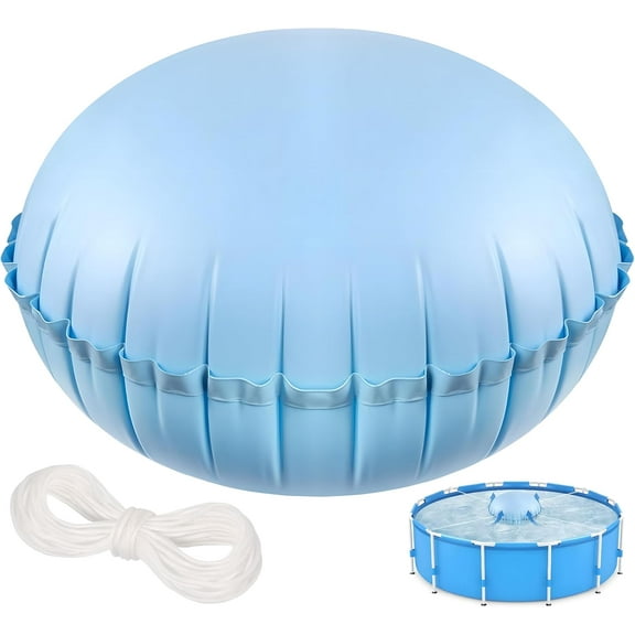 Pool Pillow for Above Ground Pools, 4 x 4 ft Air Pillow Pool Cover Winter Winterizing Closing Kit with Ropes, Thick PVC Ice Equalizer Float Pillow for Aboveground Pools