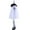 White, variant on Halloween Hanging Ghost Decoration with Witch Hat and Striped Legs Indoor Outdoor Spooky Decor, 3.5 Feet