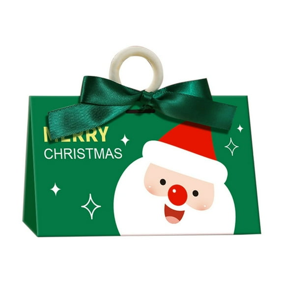 Beautynvta Christmas Gift Boxes with Handle, Christmas Treat Boxes, Santa Claus Packaging Empty Cardboard Boxes for Candy Goodie Cookie Snack