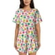 thumbnail image 1 of Balery Tulips Flowers Conjunto de Pijama para Mujer con Estampado, Dos Piezas de Manga Corta y Shorts, Ropa de Dormir Suave con Cuello Redondo y Bolsillos-Medium, 1 of 6