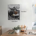 thumbnail image 4 of Highland Cow Wall Art Cute Cow In Bathtube Canvas Print Black And White Funny Animals Painting Flower Cow Bathroom Framed Wall Decor Home Decor For Bathroom Bedroom Ready To Hang 12x16 Inch, 4 of 5