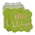 thumbnail image 3 of Inkdotpot Happy Holiday Bottle Tag Real Rose Gold Foil Favor Bracket Shape Hang Tags Pack Of 50, 3 of 7