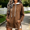thumbnail image 2 of Likimi Womens Hoodies With Pocket Long Sleeve Leopard Print Side Split Hooded Sweatshirt For Women Fashion Pullover Tops Size 2Xl, 2 of 5