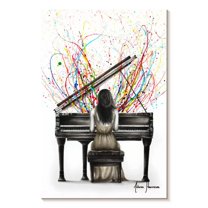 Elephant Stock Grand Piano Solo Wall Art - Vertical Canvas Wall Art - Living Room Wall Decor - Music Canvas - White And Gray Decor By Ashvin Harrison - 8" x 12"