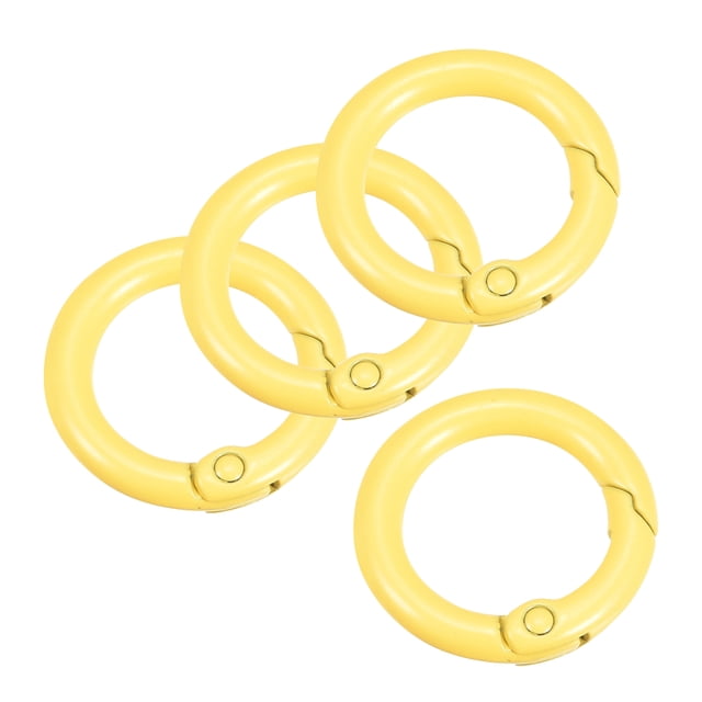 Unique Bargains Round Spring O Rings, 25mm/ 0.98' Trigger Buckle Snap Yellow, 4Pack