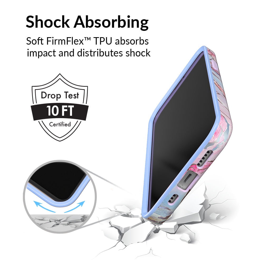 Velvet Caviar for iPhone 13 Pro Case Compatible with MagSafe - Cute Protective Phone Cases for Women - Iridescent Holographic Pink Blue Marble