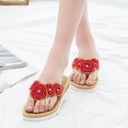 thumbnail image 4 of ZTTD Women's New Flower Pearl Sandals Large Size Sandals Red, 4 of 5