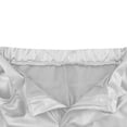 thumbnail image 6 of Women’s Faux Leather Capri Pants Elastic High Waist with Zipper & Button Closure, Loose Straight Wide Leg Cropped Trousers with Pockets White, 6 of 9