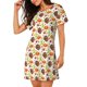 thumbnail image 2 of Easygdp Thanksgiving Turkey Camisón de manga corta para mujer, informal, estampado, 2 of 6