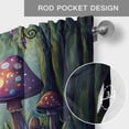 thumbnail image 6 of Mushroom Farmhouse Short Window Curtain Valances, Dream Forest Wooden Cottage Floral Plant Rod Pocket Kitchen Valances for Living Room Bedroom Bathroom Cafe 42" x 12", 6 of 8