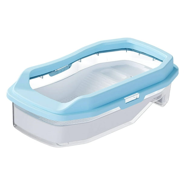 Acuario para tortugas, fácil de limpiar, comedero, terrario de descanso. Azul