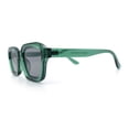 thumbnail image 6 of Retro Thick Plastic Minimal Rectangle Hipster Fashion Sunglasses Green - Black, 6 of 8