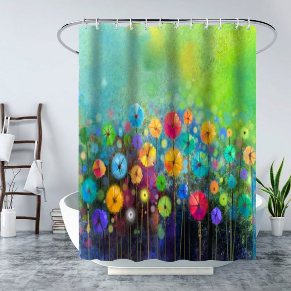 Polyester Waterproof Shower Curtain Toilet Partition Bathroom Curtain Non-perforated Anti-fog Anti-mildew Shower Curtain 1.8M * 2.0M