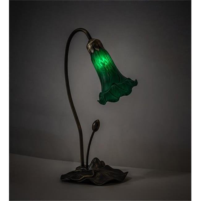 16" High Green Pond Lily Accent Lamp