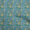 thumbnail image 1 of oneOone Polyester Spandex Blue Fabric Asian Japanese Floral Sewing Material Print Fabric By The Yard 56 Inch Wide, 1 of 4