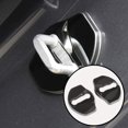 thumbnail image 2 of Tesla Model 3, Y, X Door Latch Covers, Piano Black Stainless Steel, 4pc Set, 2 of 5