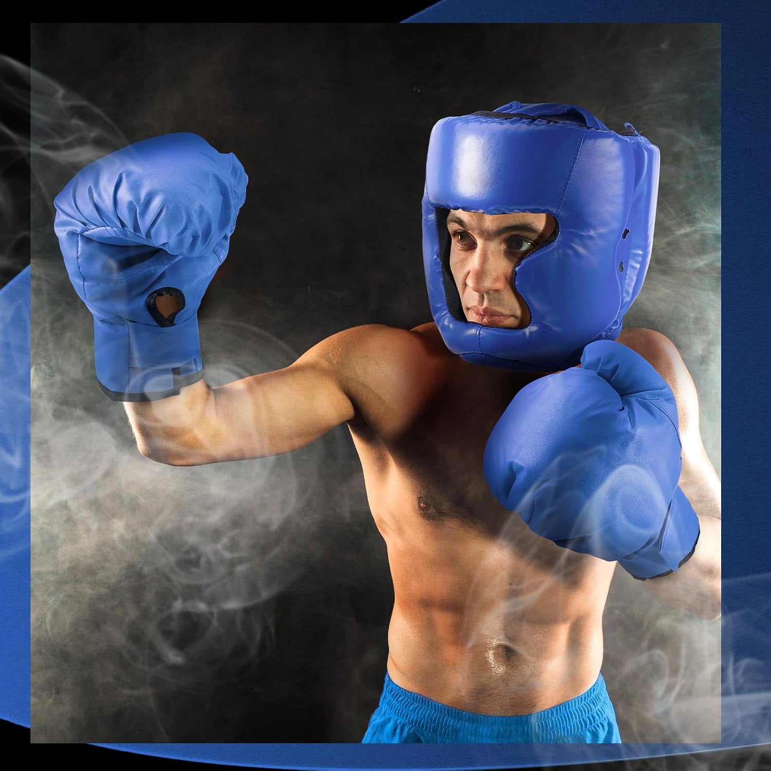 14-piece boxing set includes 2 pairs of 16-ounce (approximately 453.6 grams) boxing gloves, a helmet, and a face mask for adult and youth beginners training equipment
