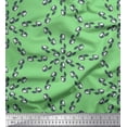 thumbnail image 1 of Soimoi Green Viscose Chiffon Fabric Cat Animal Print Fabric by the Yard 42 Inch Wide, 1 of 3
