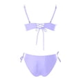 thumbnail image 5 of XIYON Womens Bikini Sets High Slit Swimsuit With Side Zipper And Tied Detail Bikini Two Piece Bathing Beachwear Classic, 5 of 5