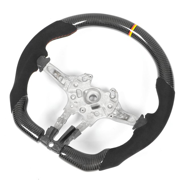 Volante de coche, volante de fibra de carbono, volante plano, volante automotriz, confiable y duradero