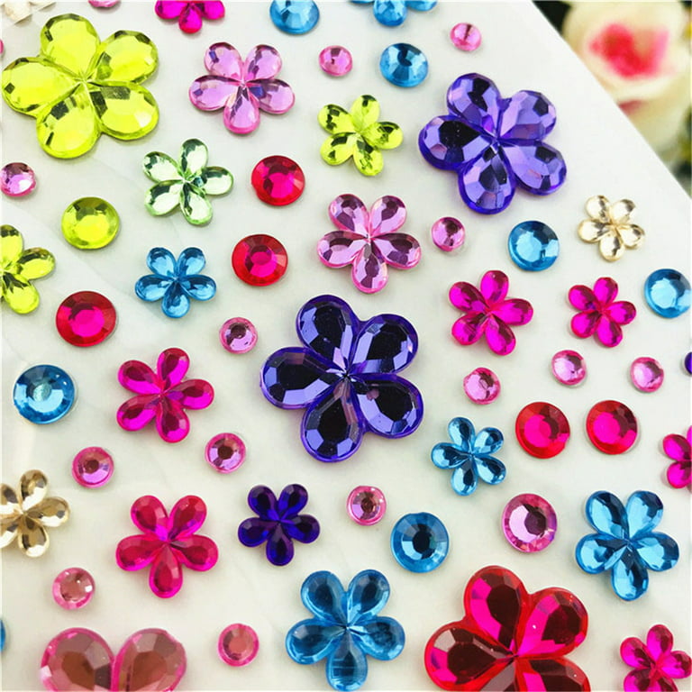 Wholesale SUPERFINDINGS 8 Styles 3D Gems Earring Stickers Sticky Gems  Sparkle Crystal Rhinestone Stickers with Animal Flower Self-Adhesive Sticker  for Little Girls Dress up Jewelry Accessories 
