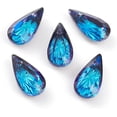 thumbnail image 2 of 10pcs Embossed Glass Rhinestone Pendants Teardrop Faceted Bermuda Blue 14x7x4mm Hole: 1.2mm, 2 of 4