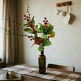 thumbnail image 4 of 1 Artificial Flower, Artificial Fake Fall Plants Flowers, FNGZ Simulation Plant Stems And Leaves Home Furnishing Green Plant Decoration Ornaments Diy Bouquet Two Forks, 4 of 9