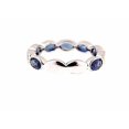 thumbnail image 5 of HeartsAndYou 1.1ct Natural Blue Sapphire Half Eternity Wedding Band Ring 14k SOLID White Gold, 5 of 9