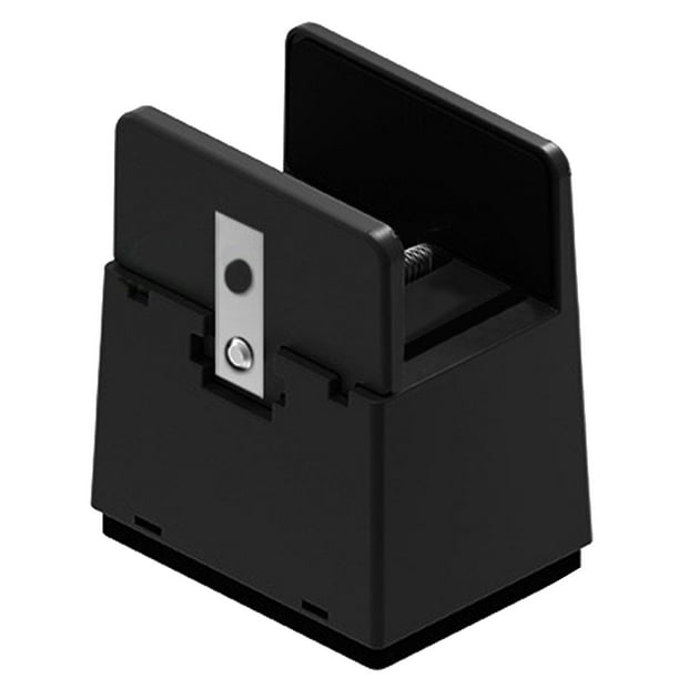 2 elevadores de cama de ancho ajustable para muebles con pie de soporte de abrazadera de tornillo. Negro